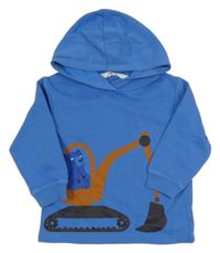 Modrá mikina s bágrom a kapucňou H&M