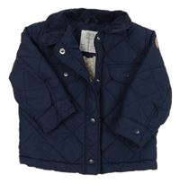 Tmavomodrá šusťáková zateplená bunda F&F