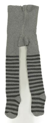 Sivé pruhované thermo pančuchy