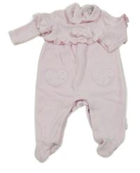 Světlerůžový sametový overal s kamínky 