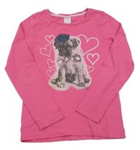 Růžové triko s pejskem S. Oliver