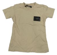 Béžové tričko s nášivkou - Dolce & Gabbana