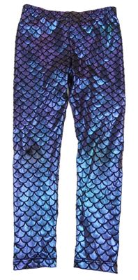 Fialovo-černé vzorované legíny 