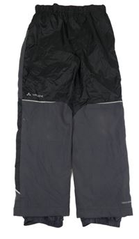 Čierno-sivé šušťákové podšité nohavice s nápisom