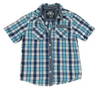 Bílo-tmavomodrá kostkovaná košile s kapsami C&A