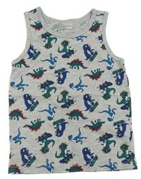 Šedý nátělník s dinosaury Primark
