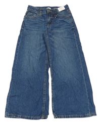 Nové - tmavomodré wide leg rifle H&M