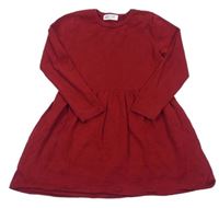 Tmavočervené bodkovaná é svetrové šaty H&M