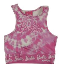 Bílo-růžový batikovaný sportovní crop top - Barbie zn. George