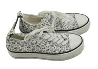 Nové - Bílo-tmavomodré květované plátěnky Primark vel. 36