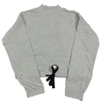 Svetlosivá melírovaná crop mikina H&M