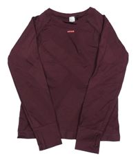 Mahagónovoé rebrované crop športové tričko s nápisom Topolino