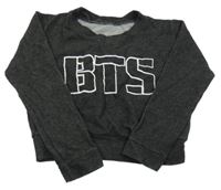 Tmavosivá crop mikina s nápisom