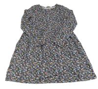 Čierno-farebné kvetované šaty H&M