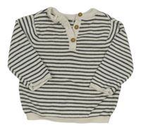 Smetanovo-antracitový pruhovaný sveter John Lewis