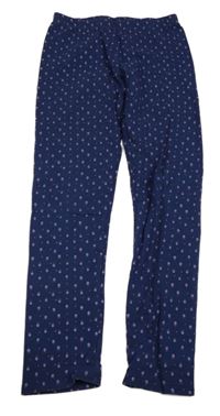 Tmavomodro-fialové vzorované zateplené legíny Lily & Dan