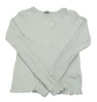 Svetlomodré rebrované crop tričko so srdcem Page one young