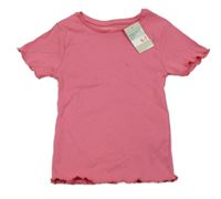 Nové - Růžové žebrované tričko Primark