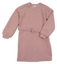 Ružové vzorované teplákové šaty s opaskom River Island