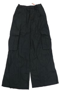 Nové - Černé plátěné cargo kalhoty H&M