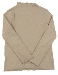Béžové rebrované tričko H&M