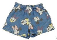Modré riflové kraťasy s Minnie a kamarády H&M