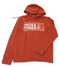Cihlová mikina s logem a kapucí Jack & Jones