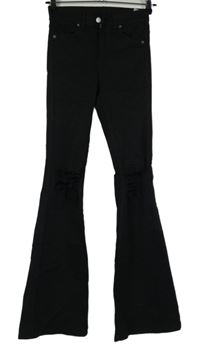 Dámské černé zvonové rifle s dírami Dr.Denim vel. 32