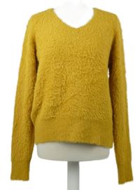 Dámský hořčicový chlupatý svetr M&S