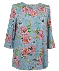 Dámské světlemodré květované triko 