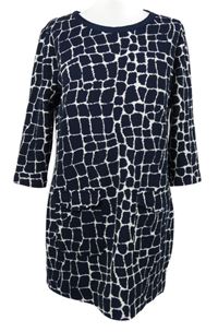 Dámská tmavomodro-bílá vzorovaná šatová tunika M&S