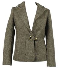 Dámske béžovo-hnedé melírované vlnené sako Topshop