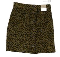 Nové - Dámska béžovo-čierna vzorovaná menšestrová sukňa TU