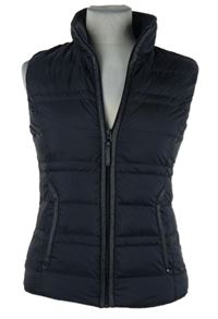 Dámska tmavomodrá šušťáková zateplená péřová vesta S. Oliver