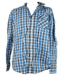 Pánska modro-čierno-biela kockovaná košeľa Debenhams