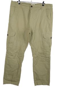 Pánske béžové plátenné nohavice s vreckami Mantaray vel. 40R