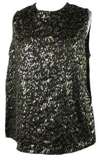 Dámska čierno-zlatá vzorovaná blúzka TU