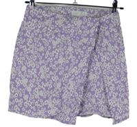 Dámska lila-biela kvietkovana skort sukňa Primark