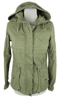 Dámská khaki plátěná bunda s kapucí H&M