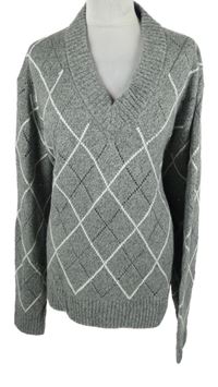 Dámský šedý károvaný svetr H&M