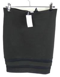 Nové - Dámska čierna sukňa s tylovymi pruhmi H&M