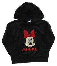 Čierna plyšová mikina s Minnie a kapucňou zn. Disney