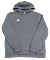 Sivá mikina s logom a kapucňou Adidas