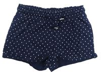 Tmavomodré bodkovaná é bavlnené kraťasy H&M
