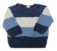 Modro-sivý pruhovaný sveter zn. H&M