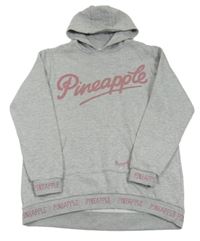 Světlešedá mikina s logem a kapucí Pineapple