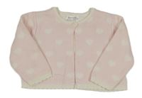 Svetloružový pletený cardigan so srdiečkami Mayoral