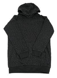 Tmavošedé teplákové šaty s flíčky a kapucí F&F