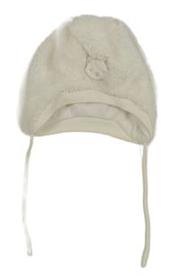 Bílá chlupatá čepice s liškou C&A