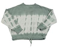 Khaki-světlešedá batikovaná oversize mikina F&F